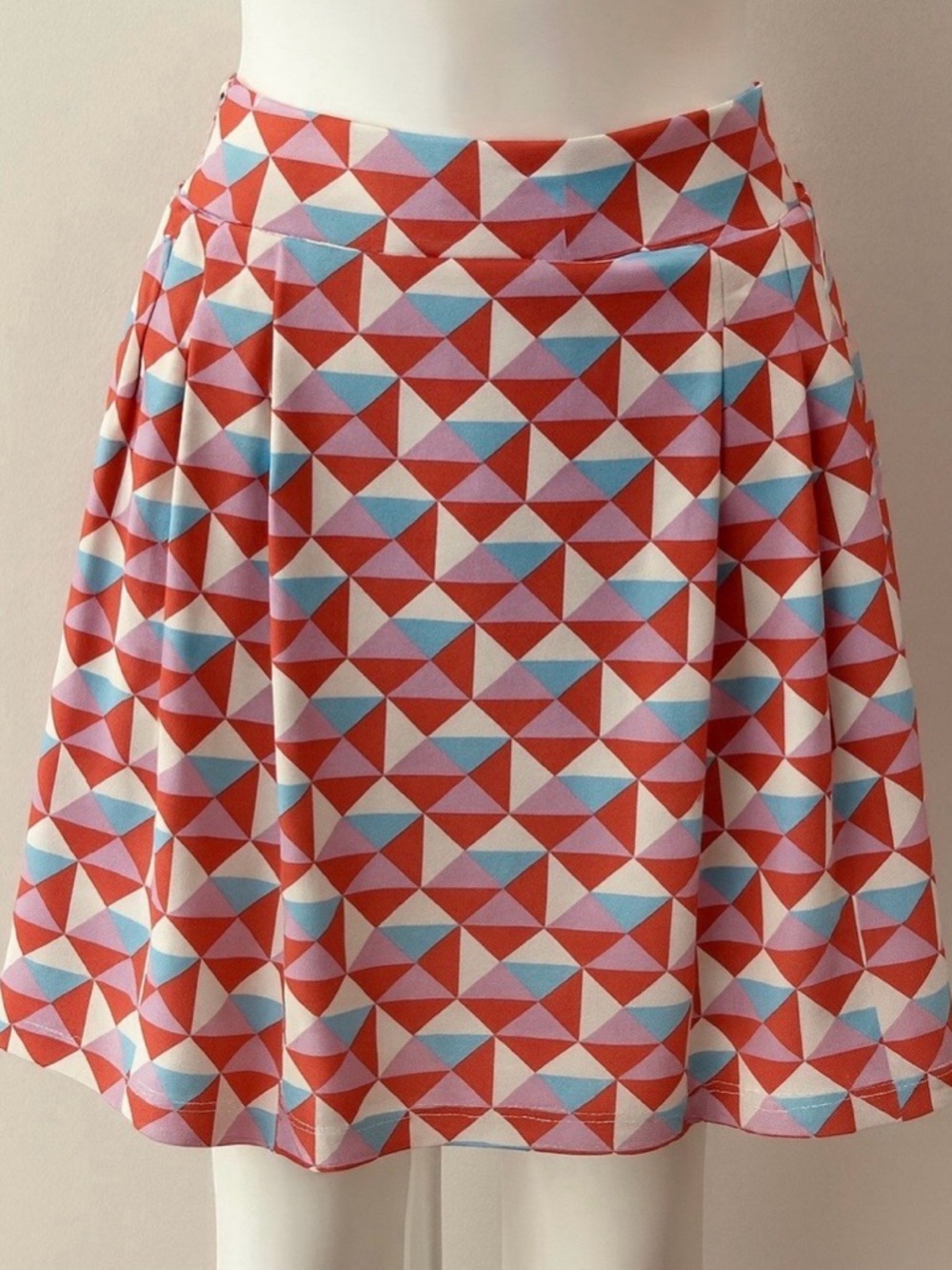 Geometric Print Red & Blue Women’s Skort